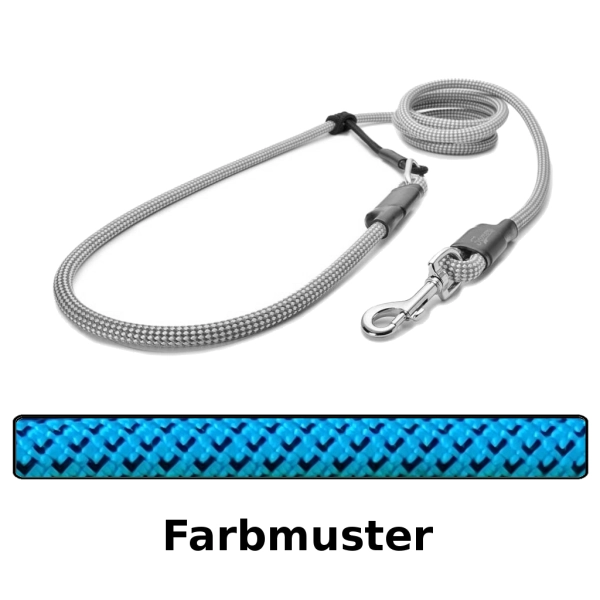 EASYLONG Hundeleine - M - 3,5m - blau mit schwarzen Haken